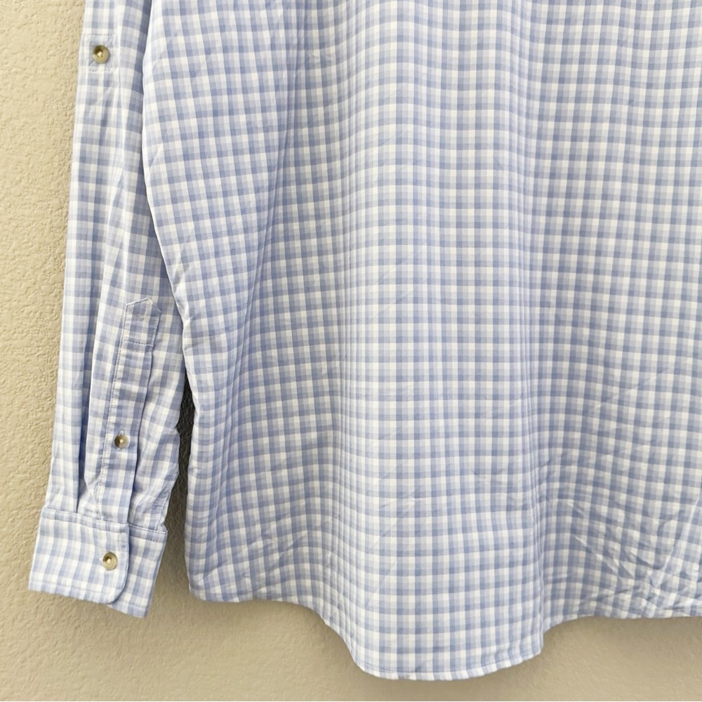 Poncho Original Shirt Mens Large Plaid Blue Outdoor Fishing Casual Utility Tech - Picture 9 of 12